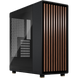 Charcoal Black Tempered Glass Dark - Genuine Walnut Wood Front - Glass Side Panel