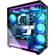PC Case 7 PWM ARGB Fans Pre-Installed, Type-C Mid Tower Computer Case with Full-View Dual Tempered Glass
