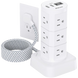 Power Strips with Surge Protection, Flat Plug Power Strip with 12 Outlets 4 USB